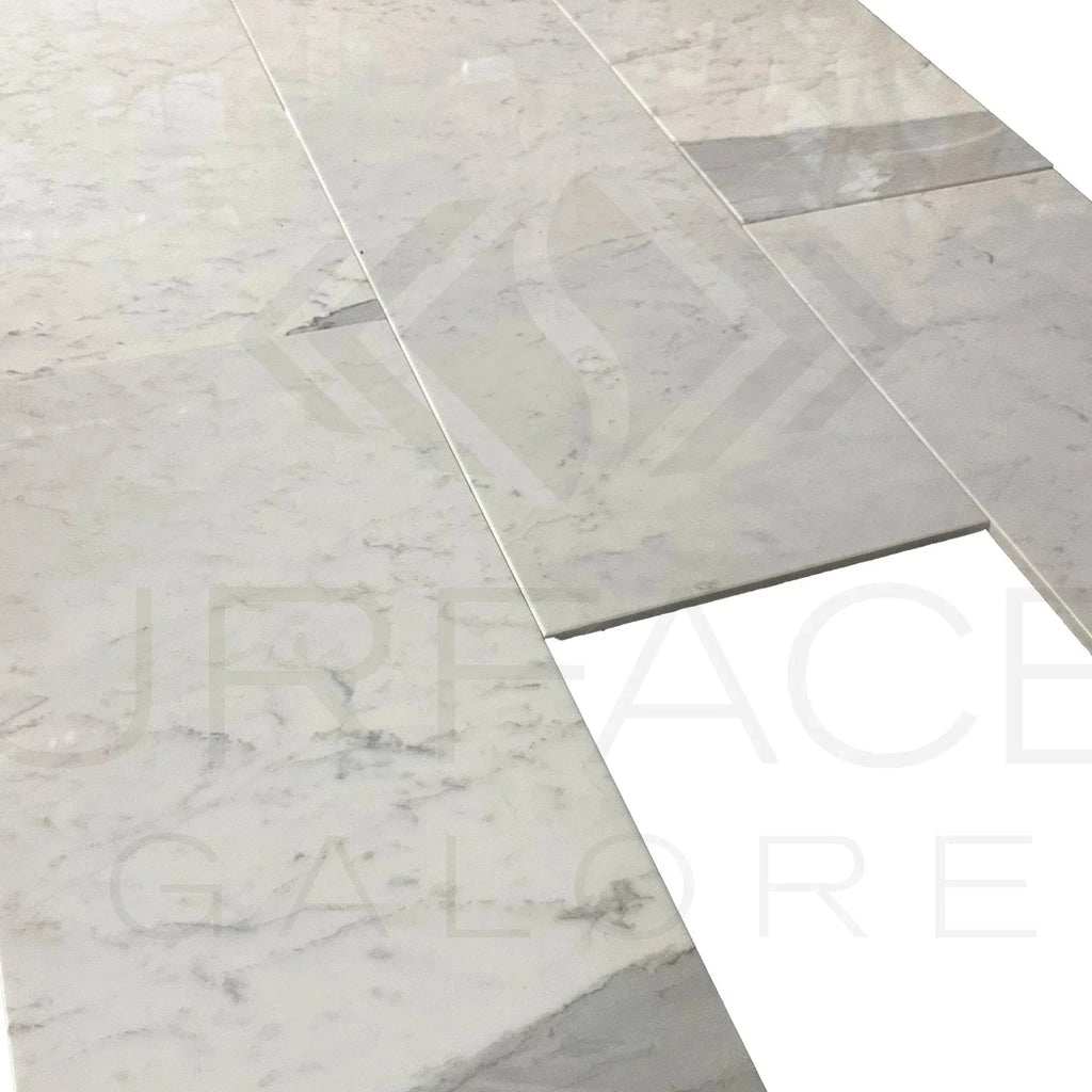 Bianco Carrara Standard 12X24 Polished Marble Tile showcasing elegant marble floor design