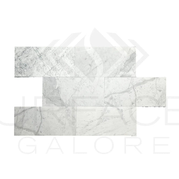 White marble brick mosaic tile Bianco Carrara Standard 12X24 polished marble tile