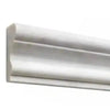 White decorative molding on Bianco Congelato 2X12 Milano Molding Trim Dolomite Leathered