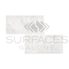 Rectangular Bianco Congelato 6X12 Dolomite Leathered marble tiles in a stylish setting