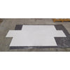 White Bianco Dolomite marble tiles in cross pattern on black sheet