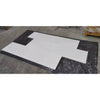 White Bianco Dolomite 18x36 honed marble panels on black sheeting