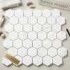 White hexagon mosaic marble tile with smooth glossy finish bianco dolomite polished or honed 2 inch tiles