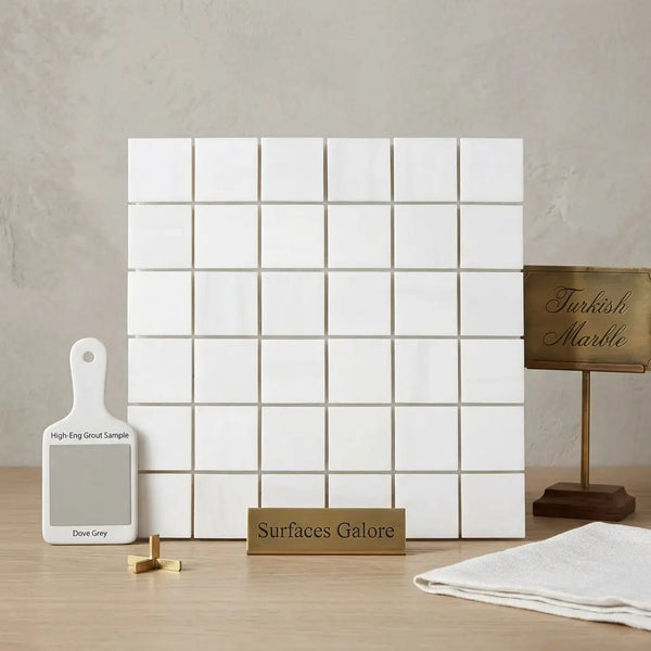 Bianco dolomite white dolomite 2x2 mosaic marble panel with polished glossy square tiles