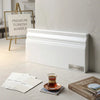 White turkish marble baseboard trim with elegant recessed molding in polished or honed bianco dolomite finish
