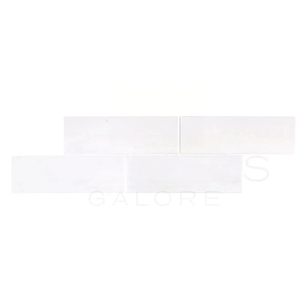 Bianco Dolomite 4X12 Marble Polished or Honed showcasing white rectangular tiles