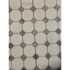 White and gray hexagonal Bianco Dolomite mosaic tile with geometric octagon pattern