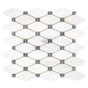 Bianco Dolomite White Diamond Mosaic Tile in Polished or Honed Finish