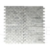 Gray brick mosaic tile in Bianco Venatino White Marble 1X2 Polished design