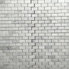 Cracked white brick wall with Bianco Venatino White Marble Mosaic Tile design