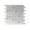 Bianco Venatino White Marble Brick Mosaic Tile 1X2 Polished for elegant interiors