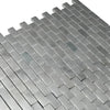 Gray rectangular mosaic tiles from Bianco Venatino White Marble 1X2 Brick Polished Mosaic