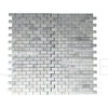 Gray brick mosaic tile sheet from Bianco Venatino White Marble polished collection