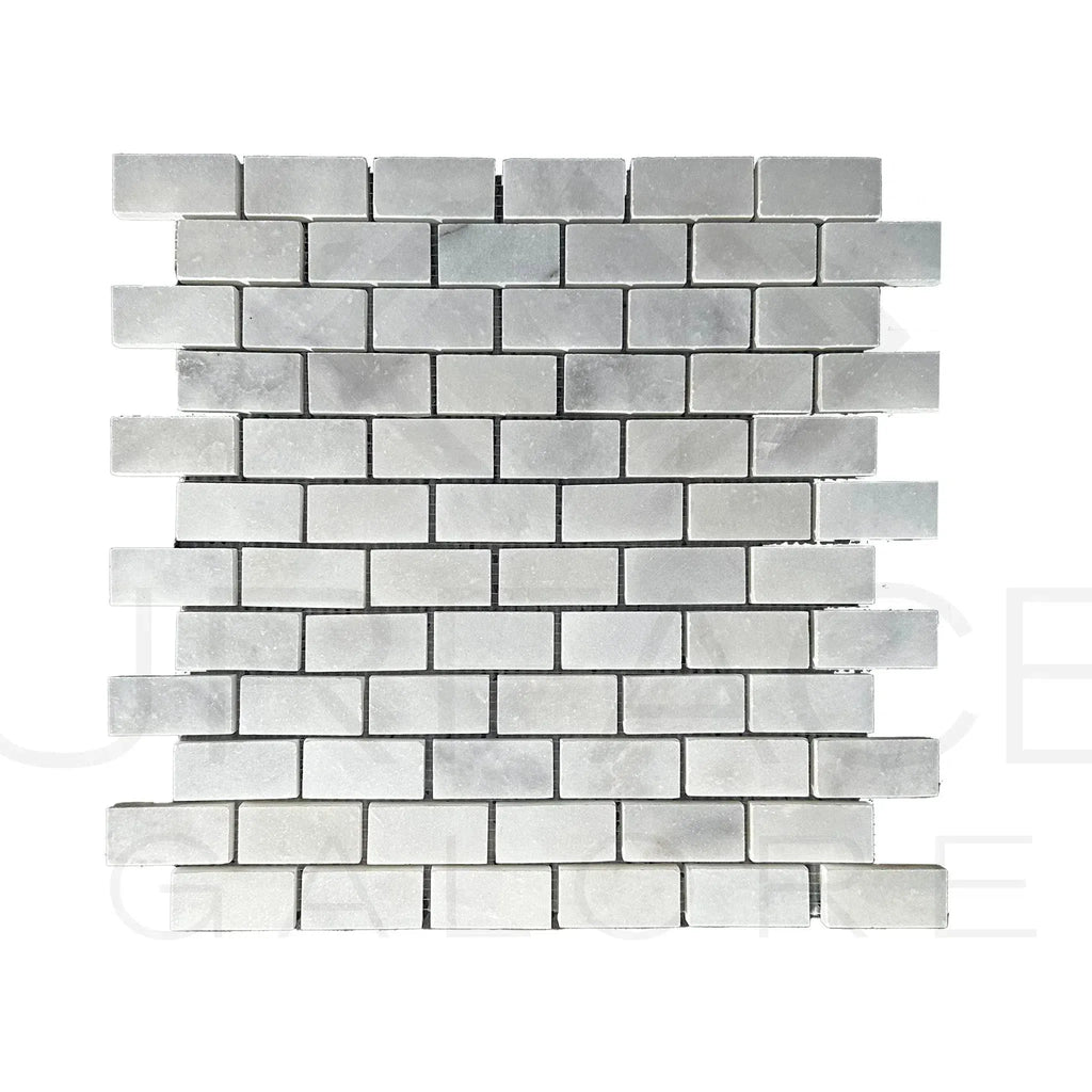 Bianco Venatino White Marble Brick Polished Mosaic Tile 1X2 for elegant decor