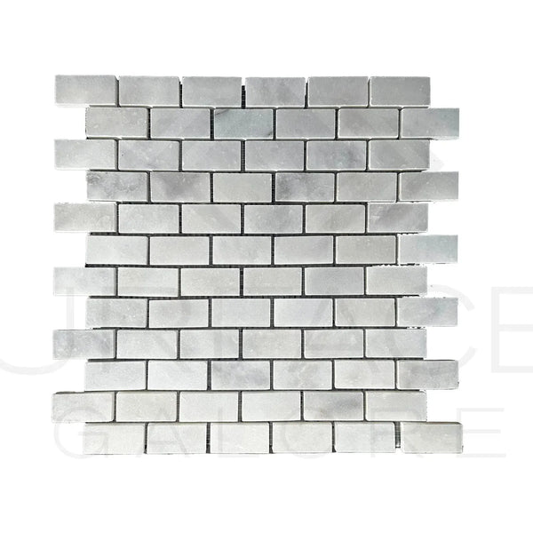 Bianco Venatino White Marble Brick Polished Mosaic Tile 1X2 for elegant decor
