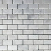 Bianco Venatino White Marble Brick Mosaic Tile in polished finish for elegant décor