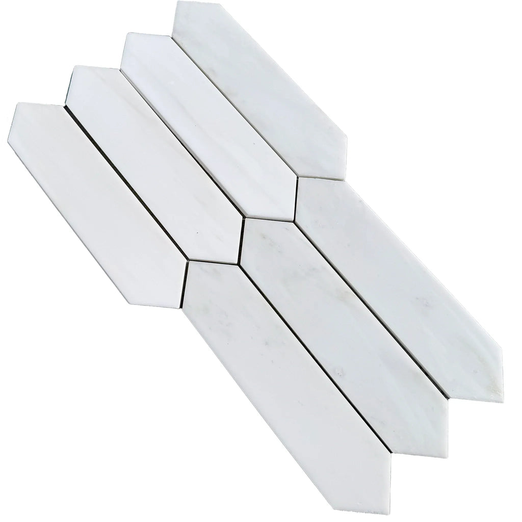 Bianco Dolomite Marble 3’’ X 12’’ White Picket Tile Mosaic for elegant designs