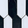 Black and white marble tile pattern in Bianco Dolomite and Nero Marquina mosaic