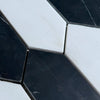 Black and white hexagon tiles in Bianco Dolomite and Nero Marquina Marble mosaic design