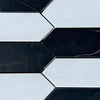 Black and white geometric tile pattern featuring Bianco Dolomite and Nero Marquina Marble