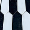 Alternating black and white marble tiles in Bianco Dolomite and Nero Marquina mosaic