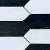 Alternating black and white arrow tiles in Bianco Dolomite and Nero Marquina Marble Mosaic