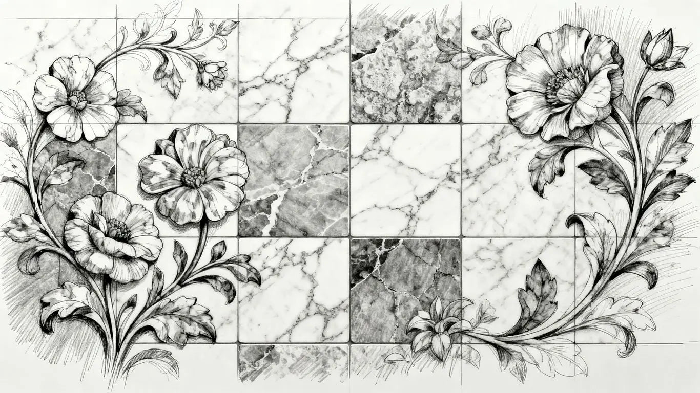 Intricate marble mosaic patterns for interiors