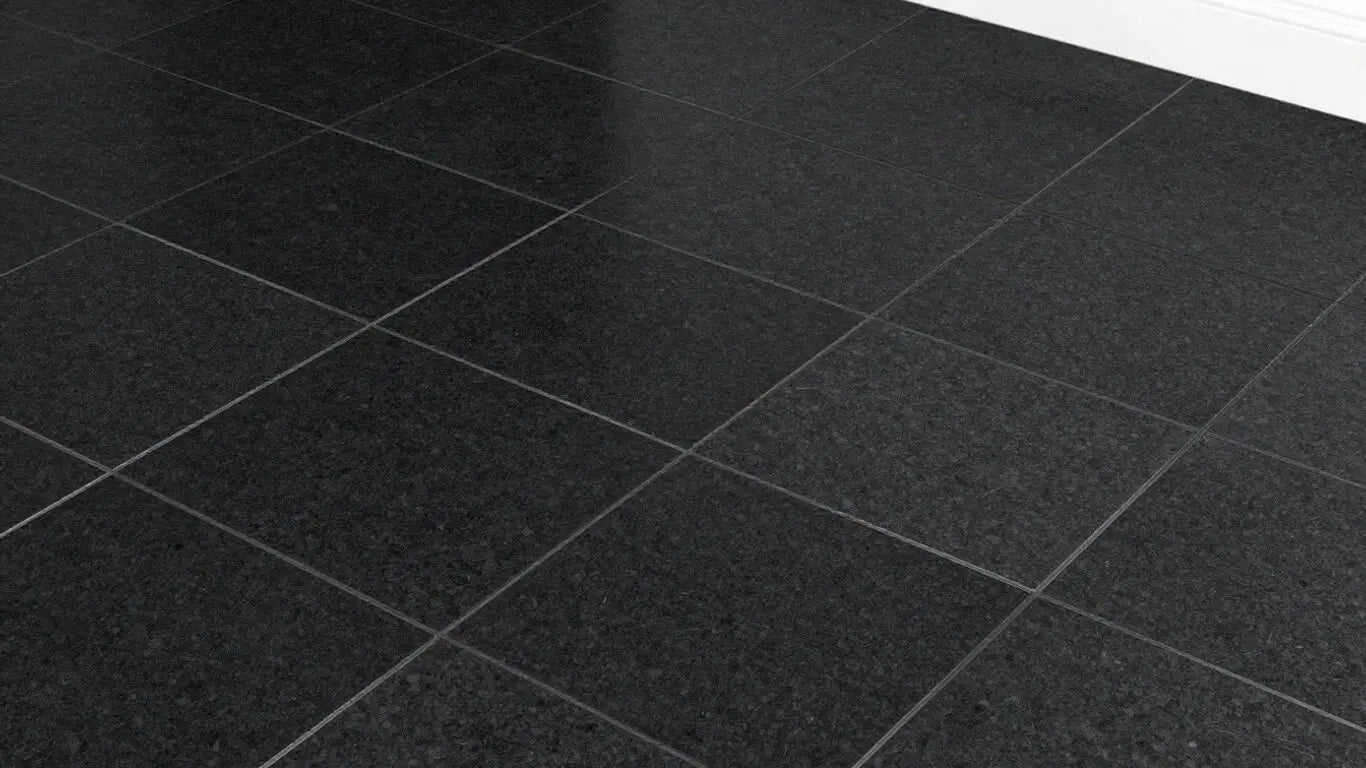 Sketch of black granite tiles in a room