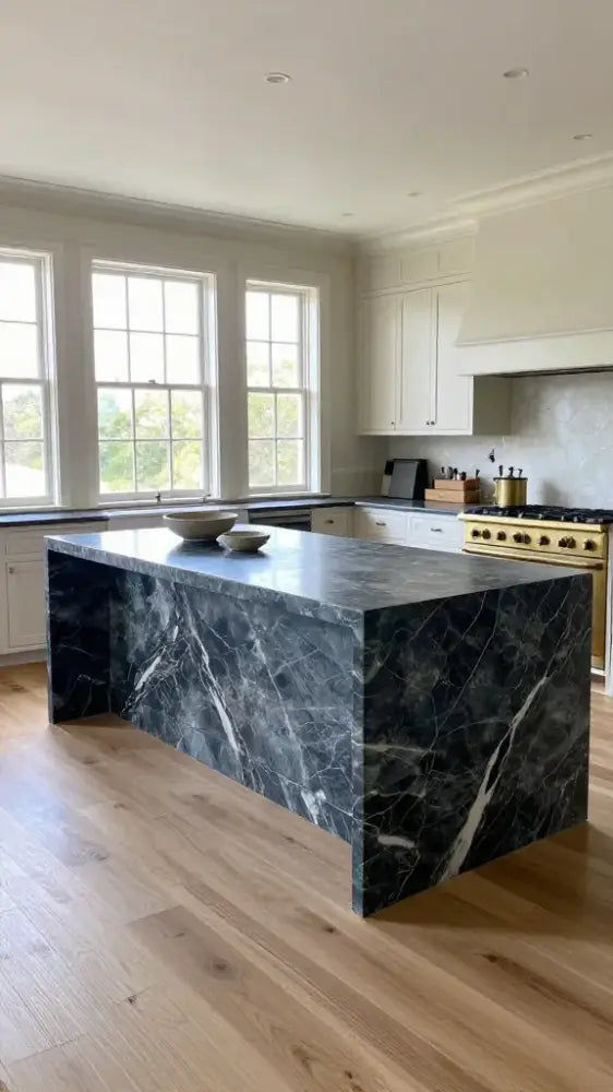 Classic Kitchen Islands with Waterfall Edges