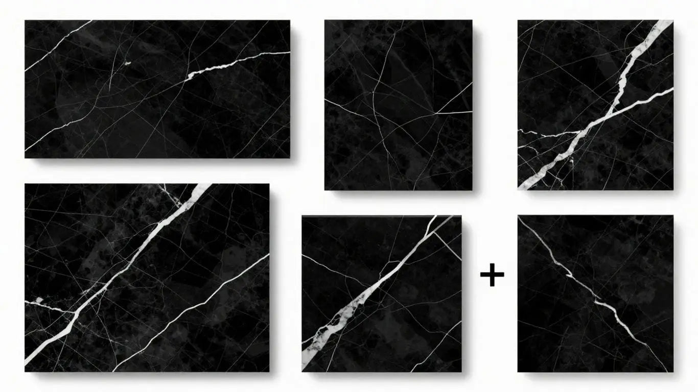 Nero Marquina marble collection sketch