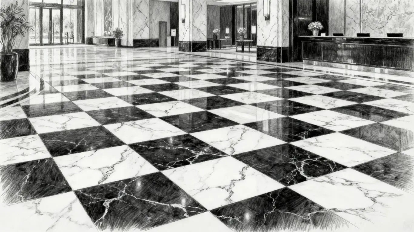 A beautifully pattered marble floor