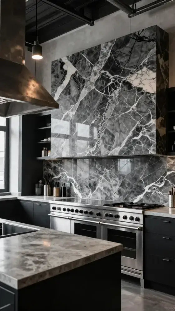 High-Contrast Backsplashes in Industrial Kitchens