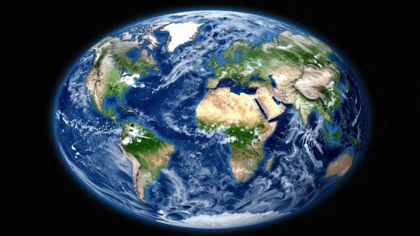 Sketch of Earth from space, the Blue Marble.