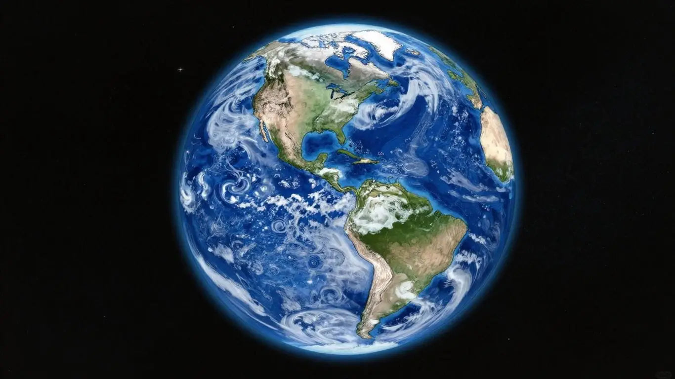 Sketch of Earth, the Blue Marble, in space.