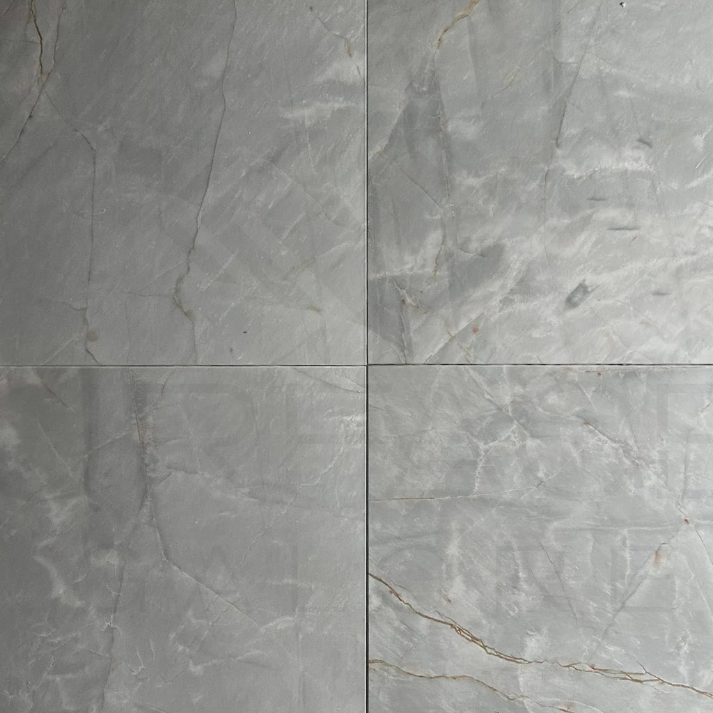 Gray marble tile pattern featured in Blue Jade Marble 18X18 Polished Tile