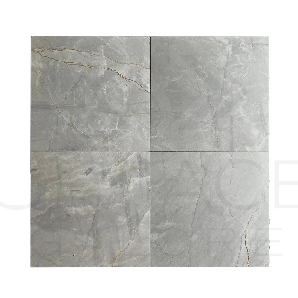 Four Gray Marble Tiles from Blue Jade Marble 18X18 Polished Tile Collection