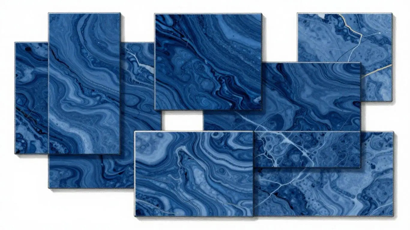 Blue marble collection sketch for luxury interiors