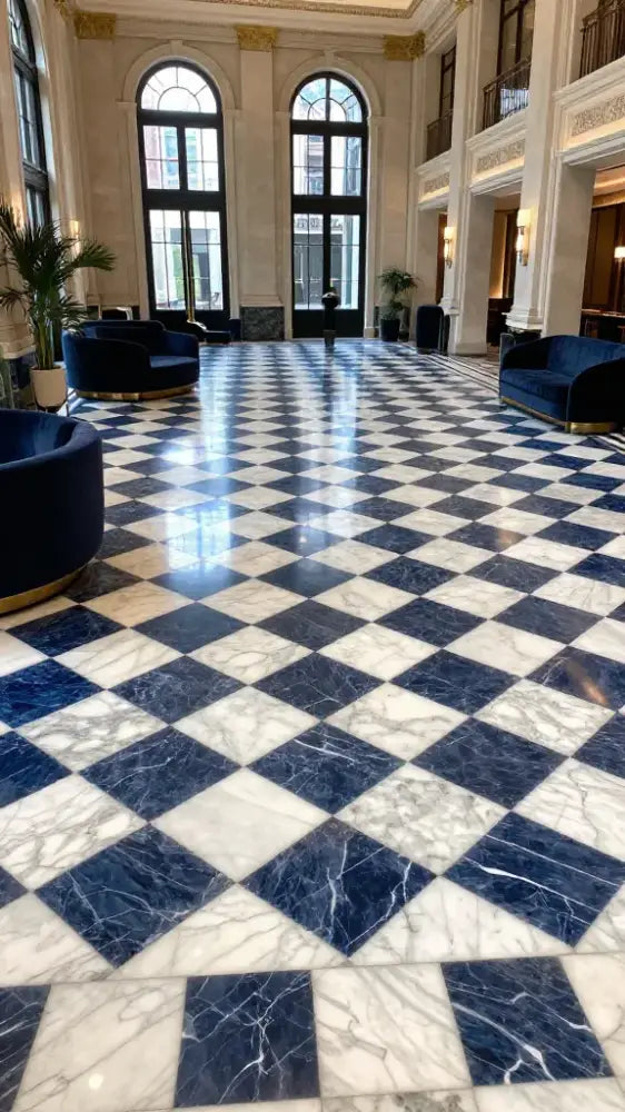 Polished Checkered Floors in Luxury Hotels