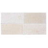 Bordeaux Rustique 16x24 aged limestone tiles in beige off-white with textured surface