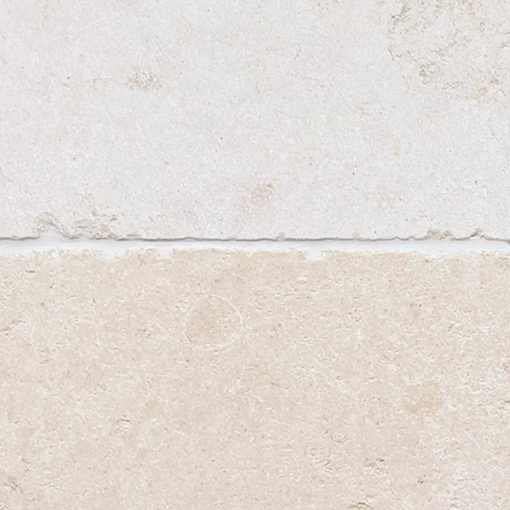 Bordeaux Rustique 16x24 reclaimed limestone tiles with beige textured veining