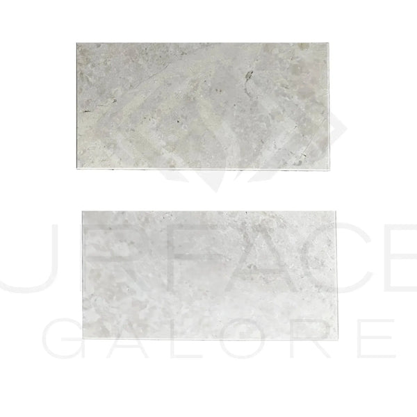 Two Botticino Cream and White Marble 6X12 Polished Tiles for elegant flooring