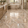 Beige and brown marble effect honed-polished floor tiles in 18x18 breccia oniciata italian marble design