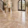 Beige and cream breccia oniciata italian marble floor tiles with natural veining 18x18 honed polished finish
