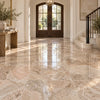 Beige breccia oniciata italian marble floor tiles 18x18 honed polished with natural veining and reflective surface