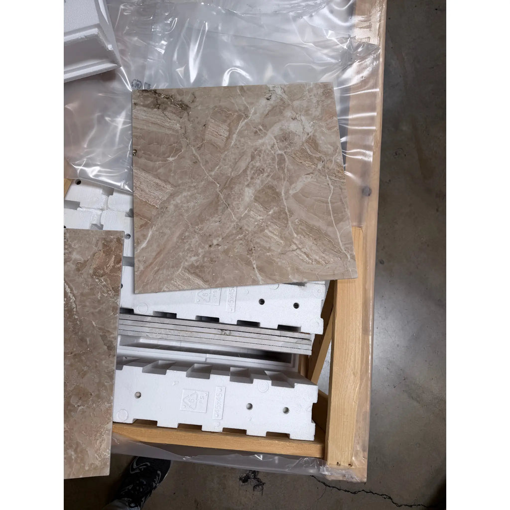 Beige marble tile breccia oniciata italian marble 18x18 honed-polished with natural veining and smooth polished surface