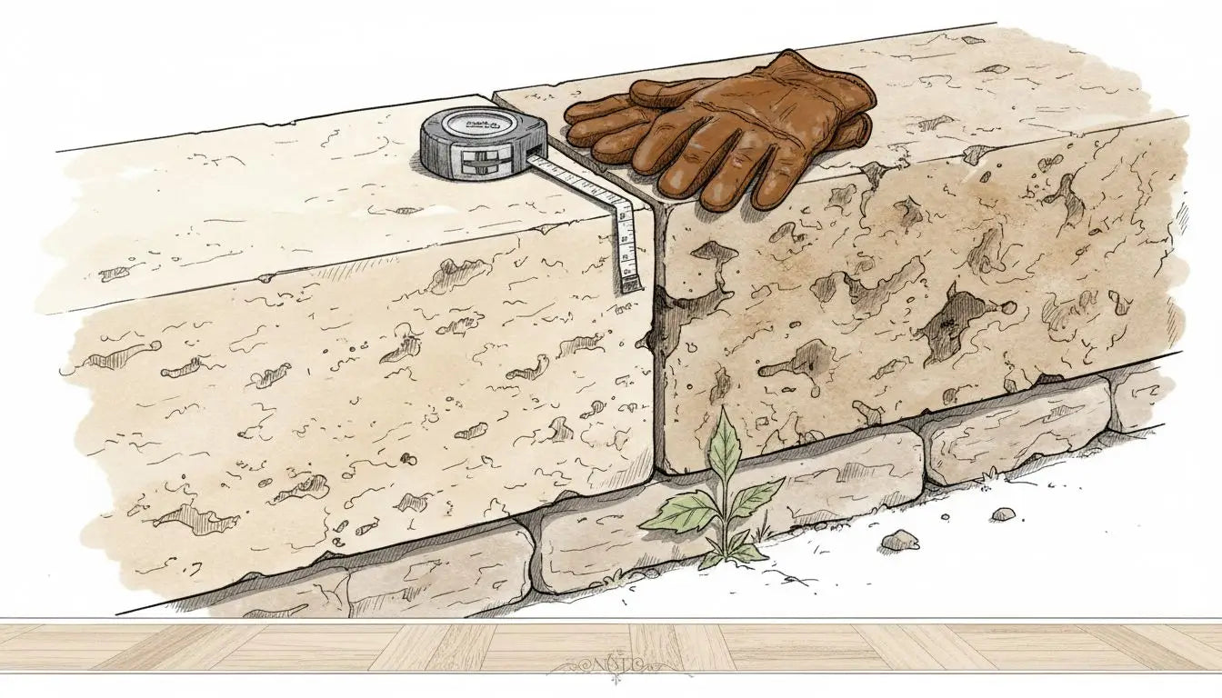 Filled and unfilled travertine side by side