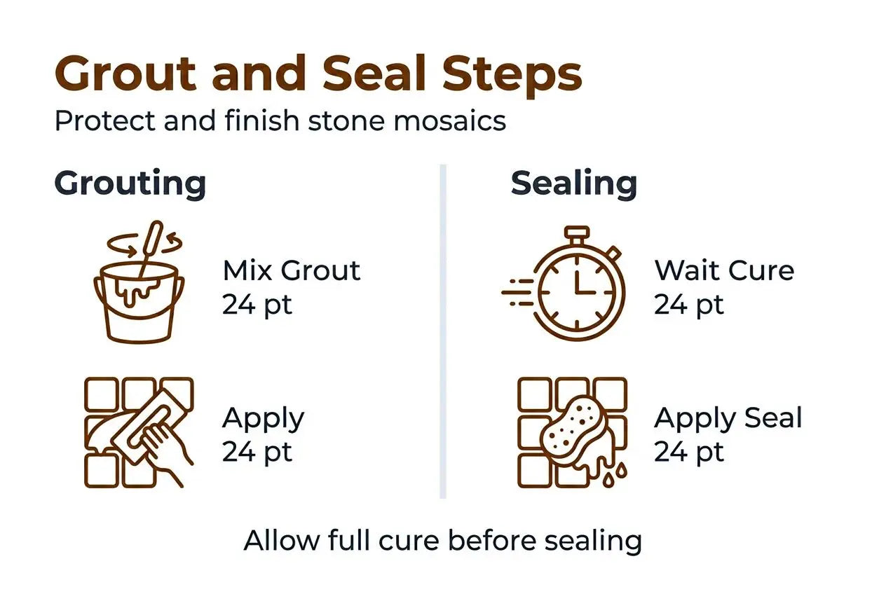 Infographic showing grouting and sealing workflow