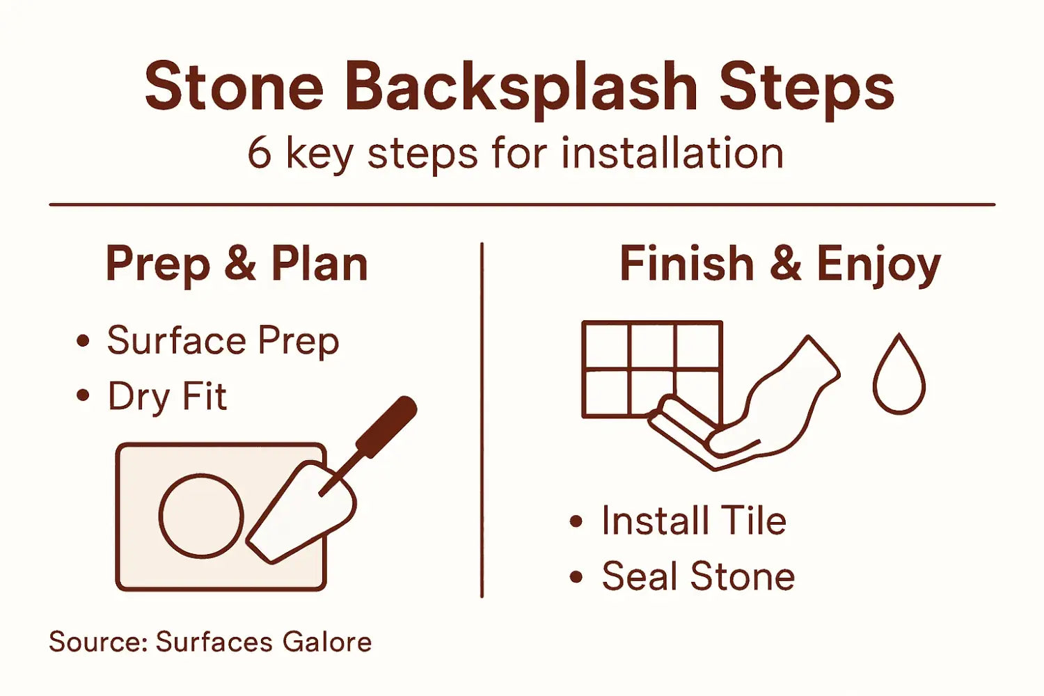 Infographic of backsplash installation steps