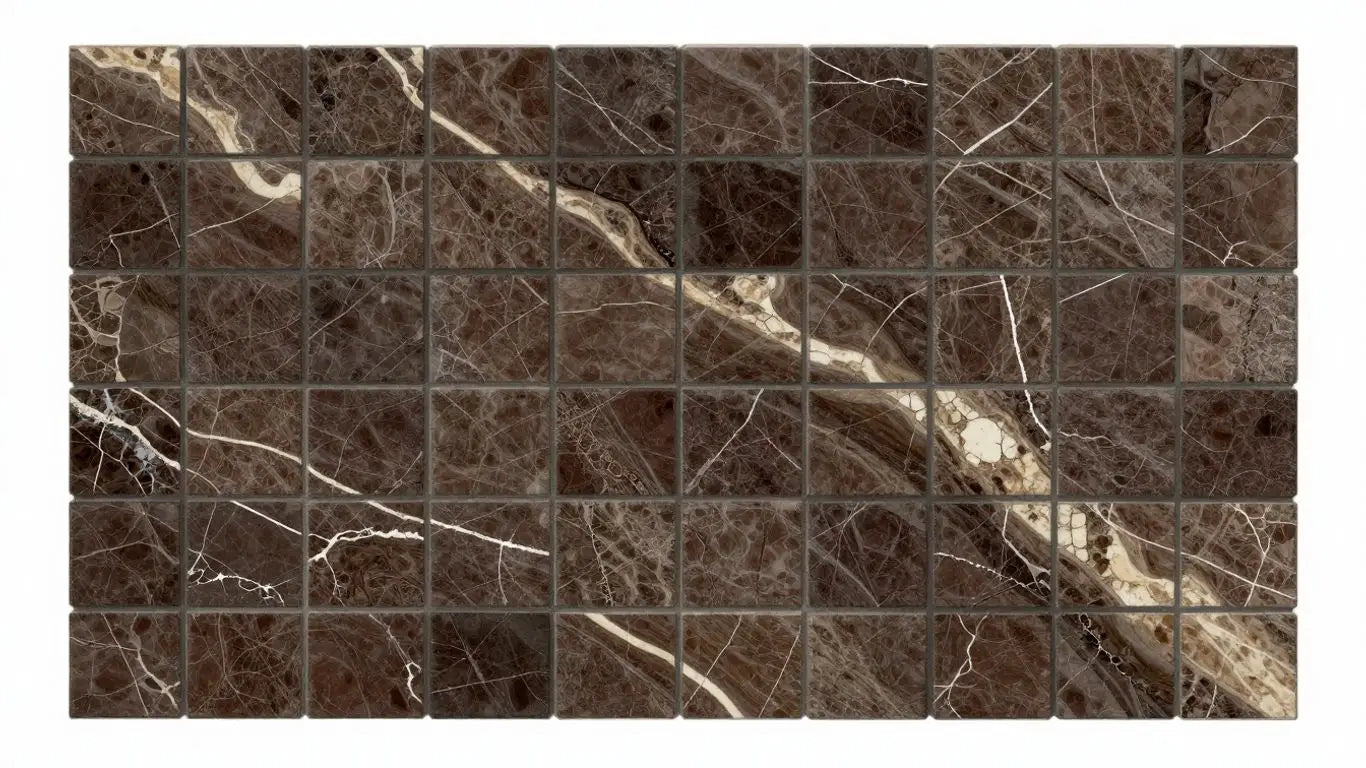 Emperador Dark marble mosaic tiles sketch