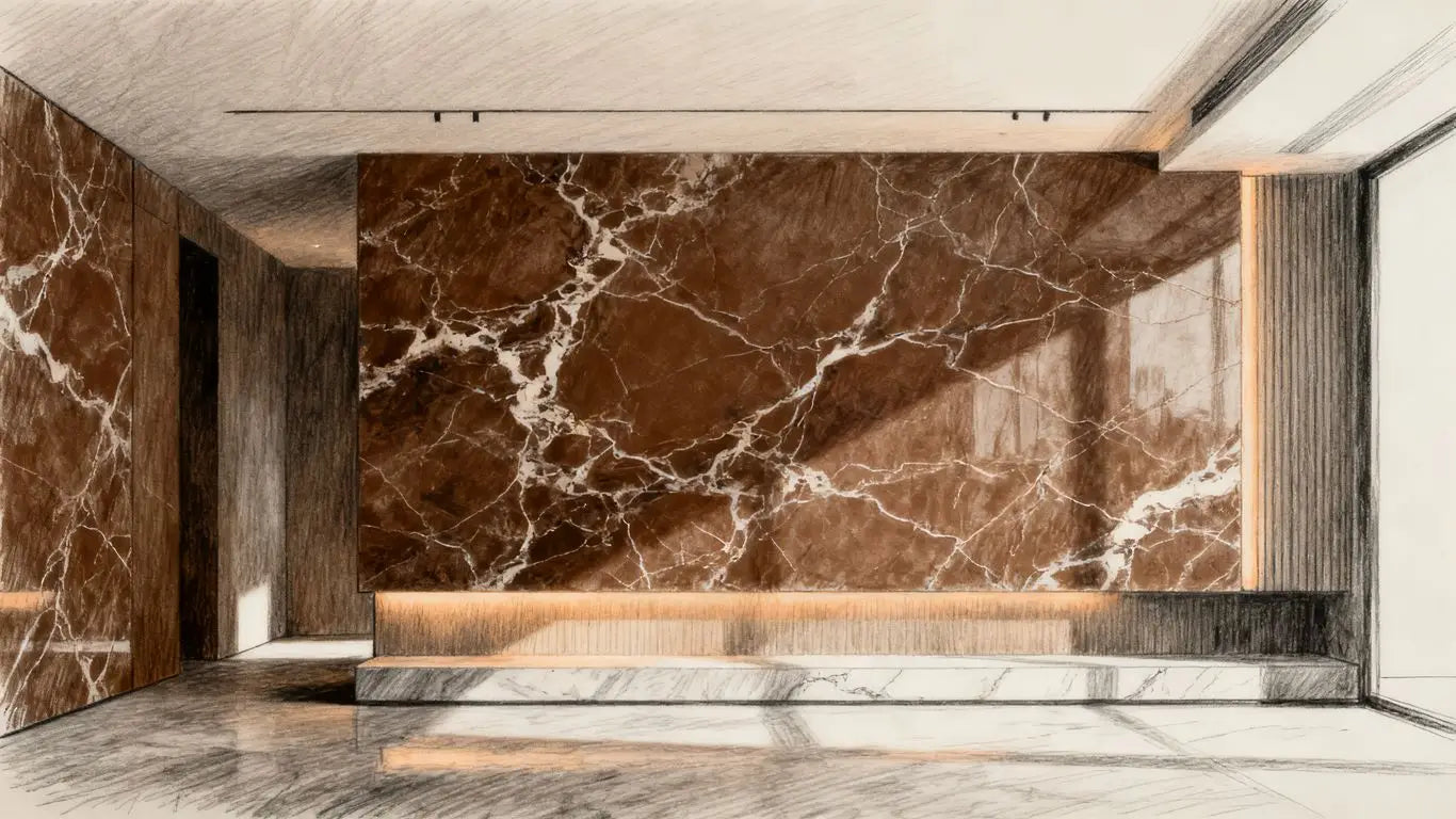 Sophisticated Emperador Dark marble in modern home design